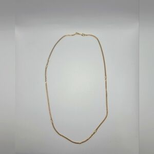 Monet Signed Gold Tone Chain Necklace Simple Minimal Elegant